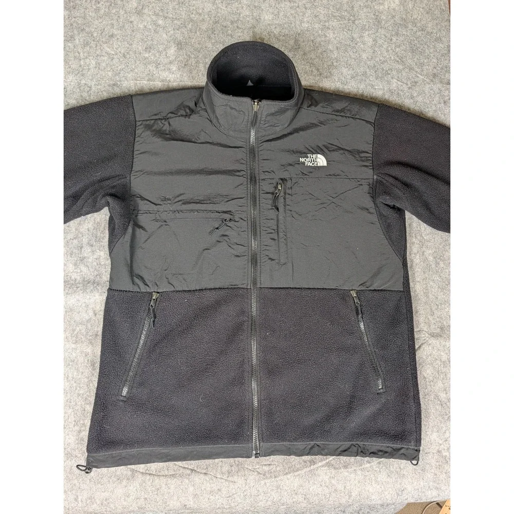 The North Face Denali Mens Black Full Zip Fleece Jacket Reinforced Mock Neck